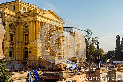 Ipiranga museum, the historical palace and monument in Sao Paulo city, under renovation Editorial Stock Photo