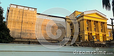 Ipiranga museum, the historical palace and monument in Sao Paulo city, under renovation Editorial Stock Photo