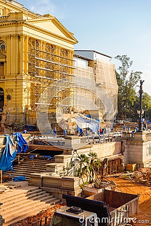 Ipiranga museum, the historical palace and monument in Sao Paulo city, under renovation Editorial Stock Photo