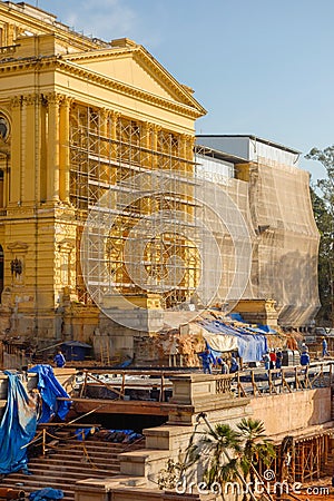 Ipiranga museum, the historical palace and monument in Sao Paulo city, under renovation Editorial Stock Photo