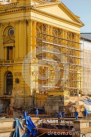 Ipiranga museum, the historical palace and monument in Sao Paulo city, under renovation Editorial Stock Photo