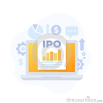 IPO, Initial public offering vector illustration Vector Illustration