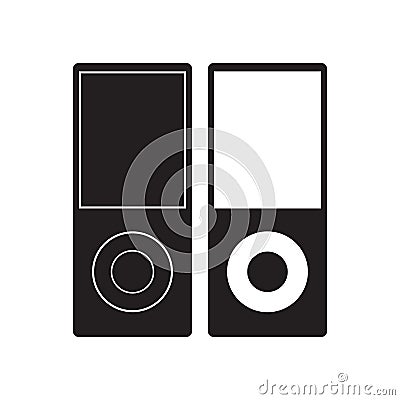 Ipod icon Vector Illustration. Music Player Flat Sign. isolated on White Background. Vector Illustration