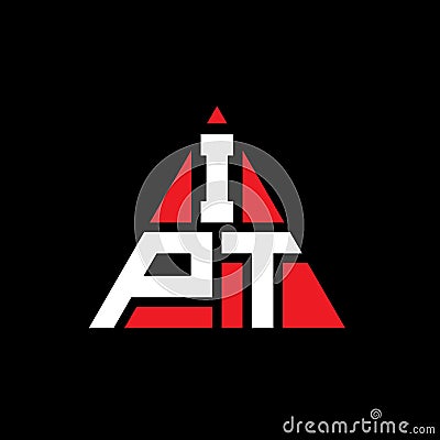 IPT triangle letter logo design with triangle shape. IPT triangle logo design monogram. IPT triangle vector logo template with red Vector Illustration