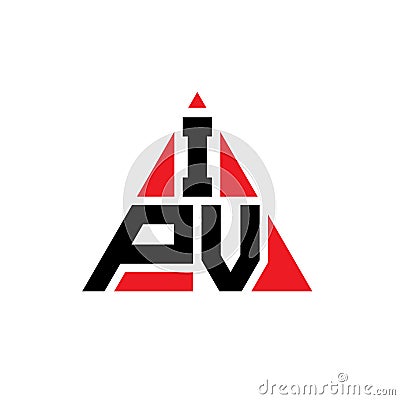 IPV triangle letter logo design with triangle shape. IPV triangle logo design monogram. IPV triangle vector logo template with red Vector Illustration