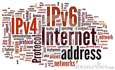 IPv6 word cloud Stock Photo