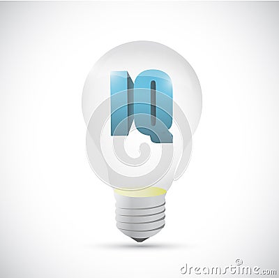 Iq idea intelligence light bulb concept. Cartoon Illustration