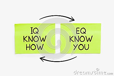 IQ Know How , EQ Know You - Business Concept Stock Photo