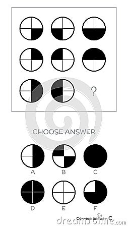 IQ test. Choose answer Vector Illustration