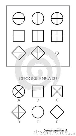 IQ test. Choose answer Vector Illustration