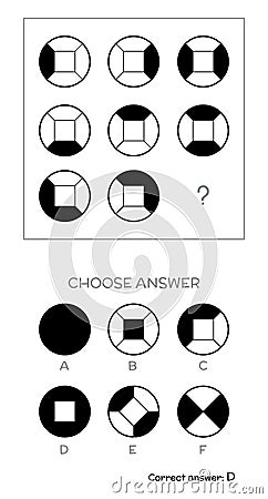 IQ test. Choose answer Vector Illustration