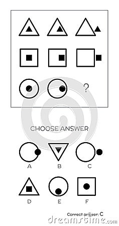 IQ test. Choose correct answer Vector Illustration