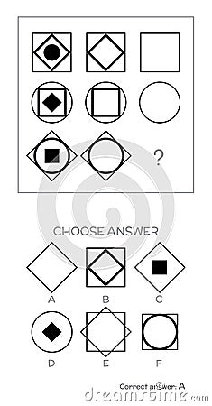 IQ test. Choose correct answer Vector Illustration