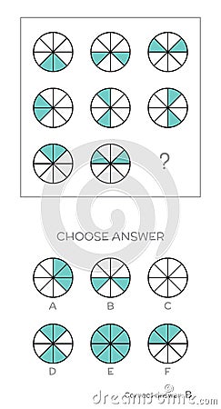 IQ test. Choose correct answer Vector Illustration