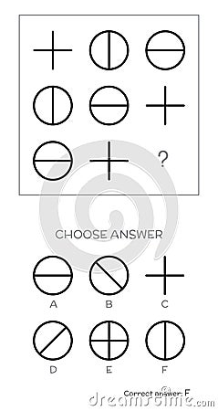 IQ test. Choose correct answer Vector Illustration