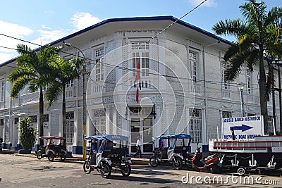 The Casa Morey, a classic rubber boom era mansion on the banks of the Amazon river. Iquitos, Peru Editorial Stock Photo