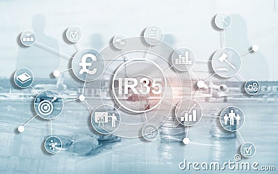 IR35 finance concept. United Kingdom tax law, tax avoidance Stock Photo