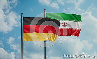 Iran and Germany flag Stock Photo