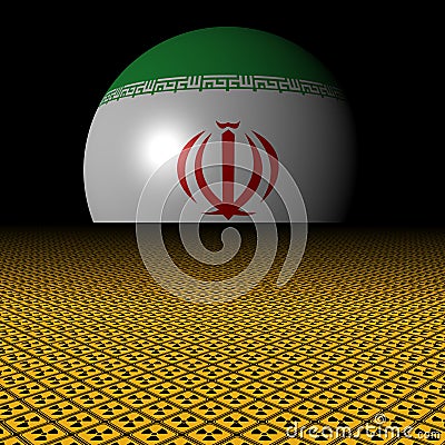 Iran flag sphere and radioactive warning signs illustration Cartoon Illustration