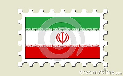 Iran Flag Stamp Vector Illustration