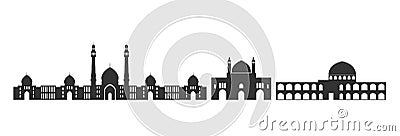 Iran logo. Isolated Iranian architecture on white background Vector Illustration