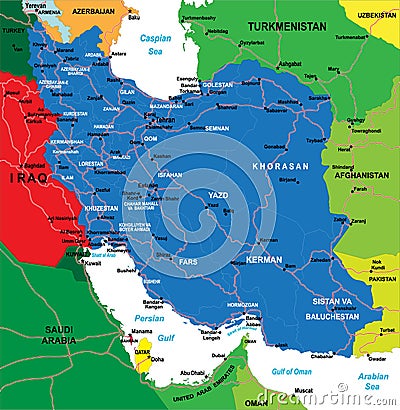 Iran map Vector Illustration