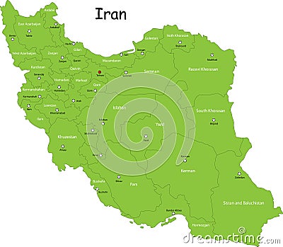 Iran map Cartoon Illustration