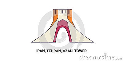 Iran, Tehran, Azadi Tower, travel landmark vector illustration Vector Illustration