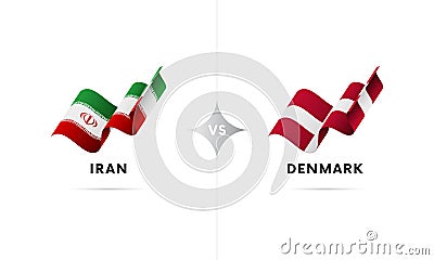 Iran versus Denmark. Football. Vector illustration. Vector Illustration
