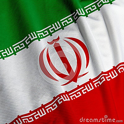 Iranian Flag Closeup Stock Photo