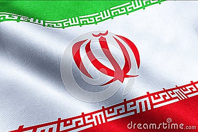 Iranian flag waving texture fabric background, crisis of iran for nuclear Stock Photo