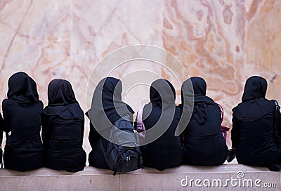 Iranian schoolgirls Stock Photo