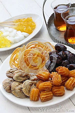 Iranian tea and sweets Stock Photo