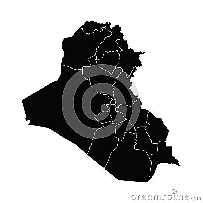 Iraq country map vector with regional areas Vector Illustration