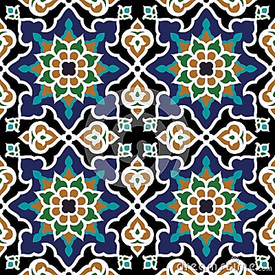 Iraq Floral Seamless Pattern Vector Illustration