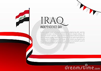 Iraq independence day background banner poster for national celebration on October 3rd Vector Illustration