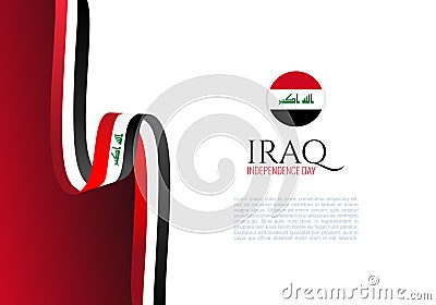 Iraq independence day background banner poster for national celebration on October 3rd Vector Illustration