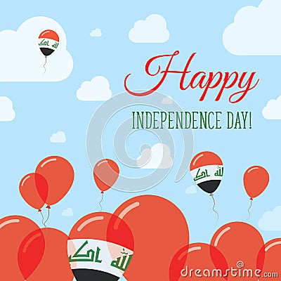 Iraq Independence Day Flat Patriotic Design. Vector Illustration