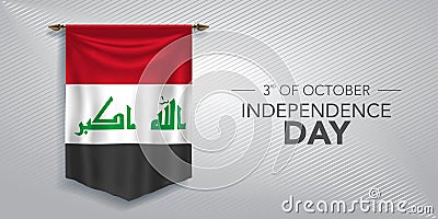 Iraq independence day greeting card, banner, vector illustration Vector Illustration