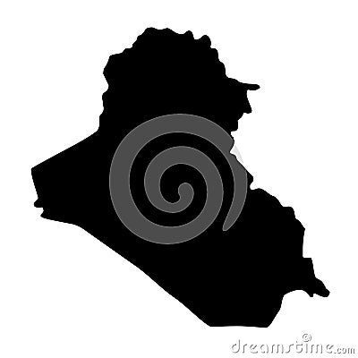 Iraq map silhouette vector illustration Vector Illustration