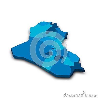 Iraq political map of administrative divisions Vector Illustration