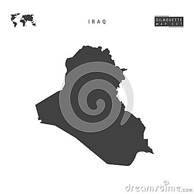 Iraq Vector Map Isolated on White Background. High-Detailed Black Silhouette Map of Iraq Vector Illustration