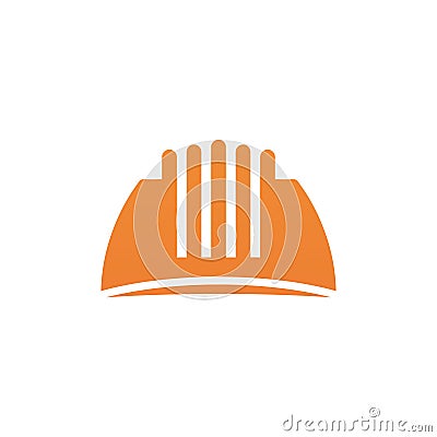 worker helmet logo work safety head helmet symbol Vector Illustration