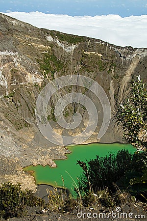 Irazu Volcano Crater Stock Photo