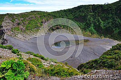 Irazu Volcano Crater, Costa Rica Stock Photo