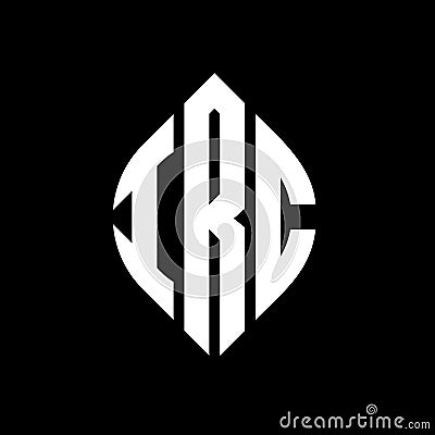 IRC circle letter logo design with circle and ellipse shape. IRC ellipse letters with typographic style. The three initials form a Vector Illustration