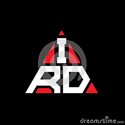IRD triangle letter logo design with triangle shape. IRD triangle logo design monogram. IRD triangle vector logo template with red Vector Illustration