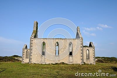Ireland Aran island ruin church Stock Photo