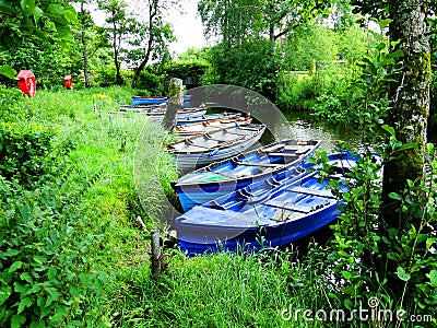 ireland, boat in killarney national park -ibarche rlanda parco nazionale Stock Photo