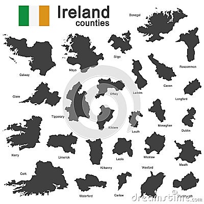 Ireland and counties Vector Illustration